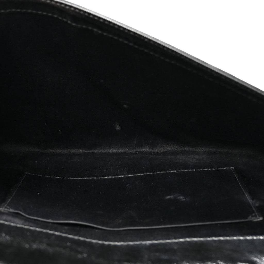 Textured Patent Monogram Large Belle De Jour Clutch Black