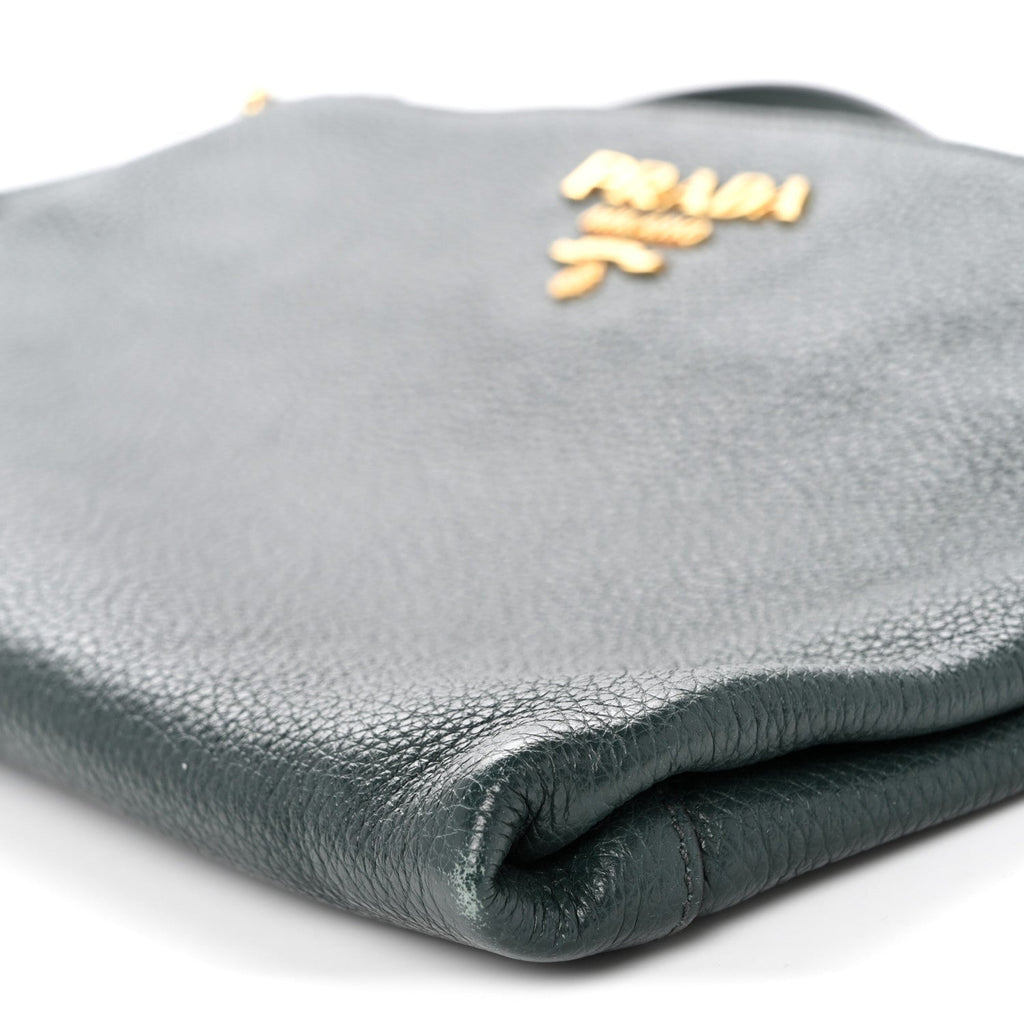 Vitello Phenix Zip Crossbody Bag Smeraldo