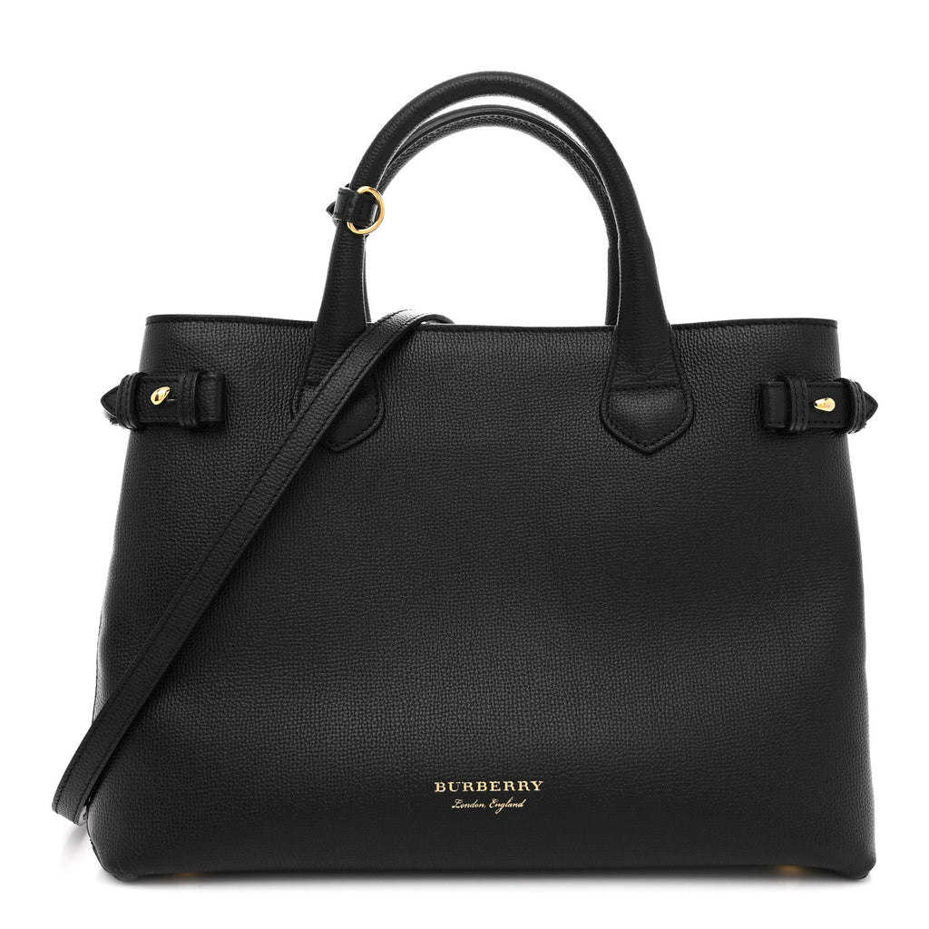 Derby Calfskin Medium Banner Tote Black