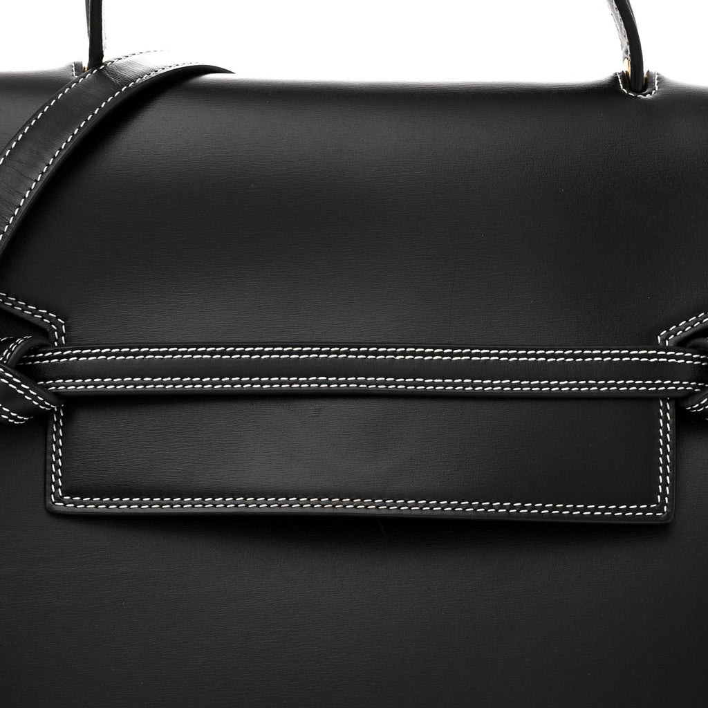 Smooth Calfskin Double Stitching Mini Belt Bag Black