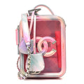 PVC Patent Calfskin Patent Lambskin Vertical Vanity Case Pink