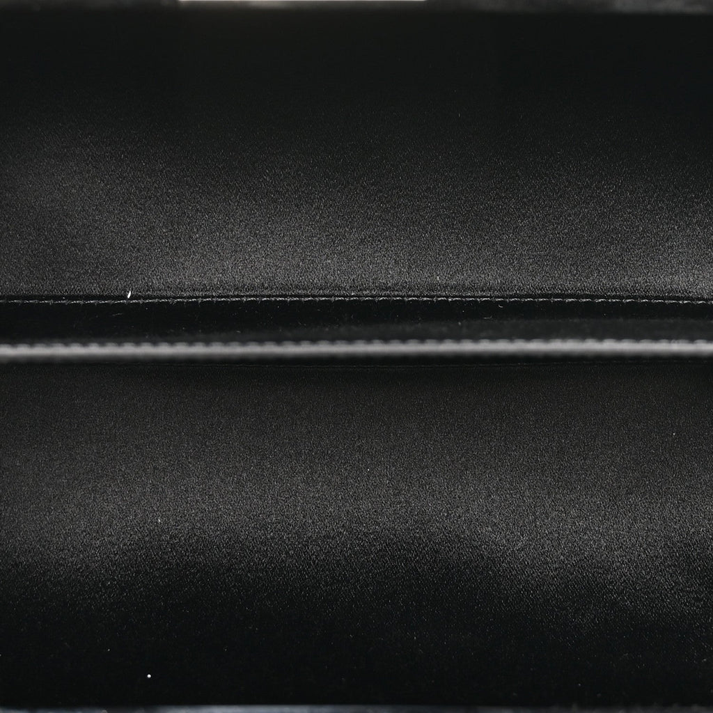 Metallic Lambskin Perforated Hollywood Clutch Silver