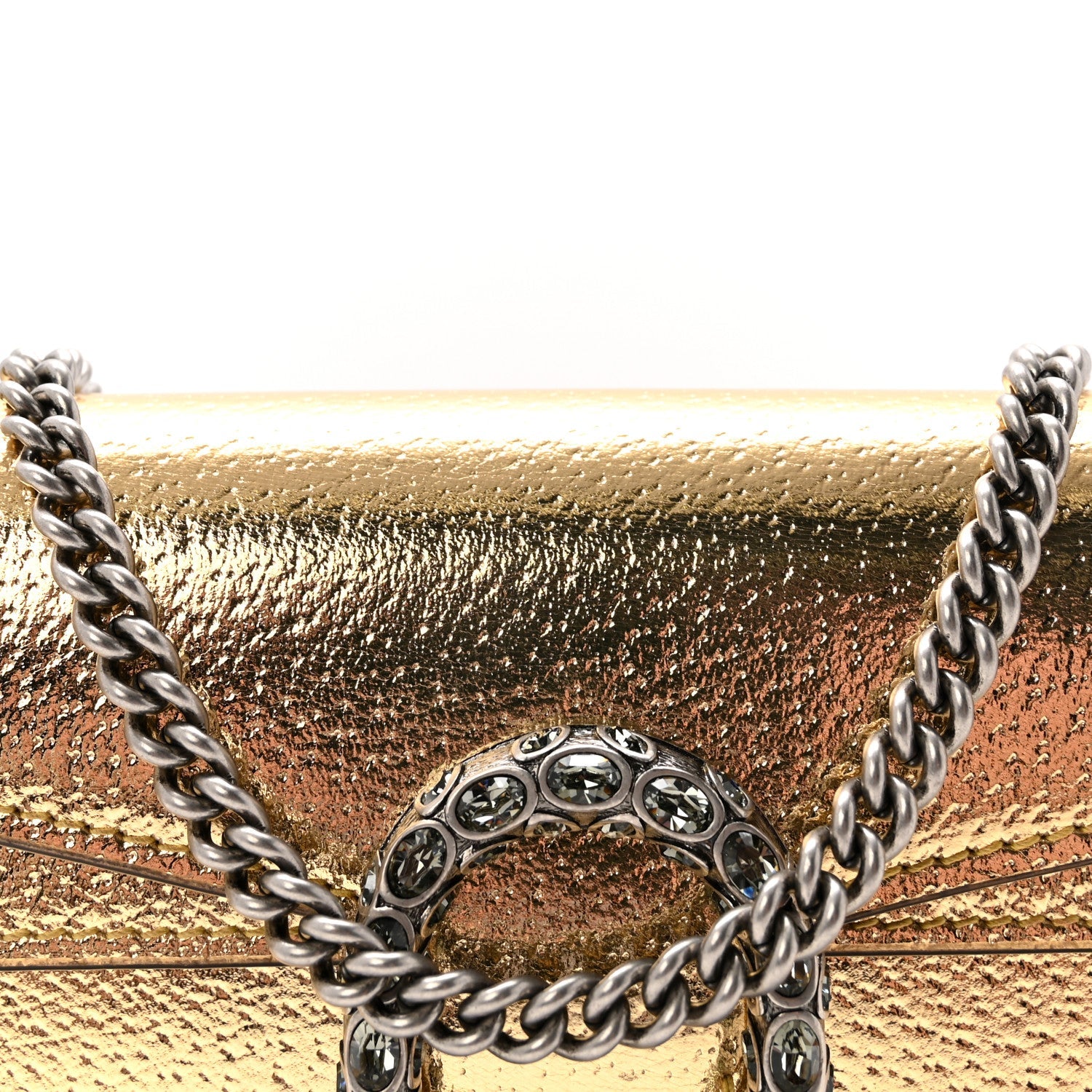 Metallic Calfskin Super Mini Dionysus Shoulder Bag Gold