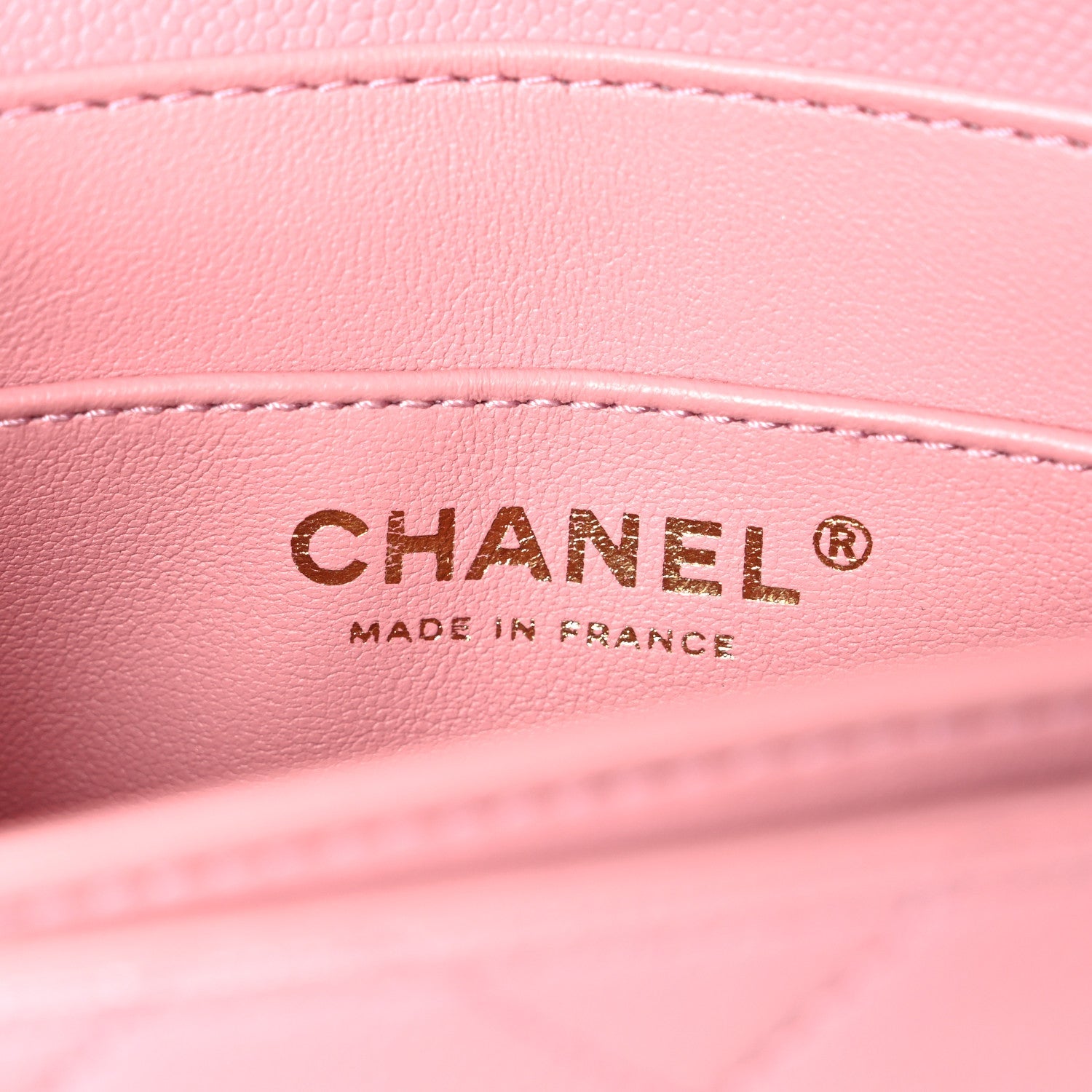 Shiny Caviar Quilted Mini Top Handle Flap Pink Pink