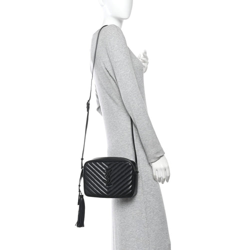 Calfskin Matelasse Monogram Monochrome Lou Camera Bag Black