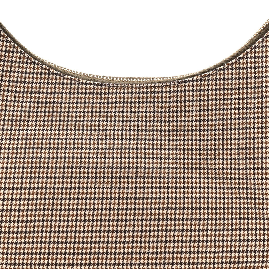 Wool Vitello Grace Small Houndstooth Small Fendigraphy Hobo Bag Beige Ebano