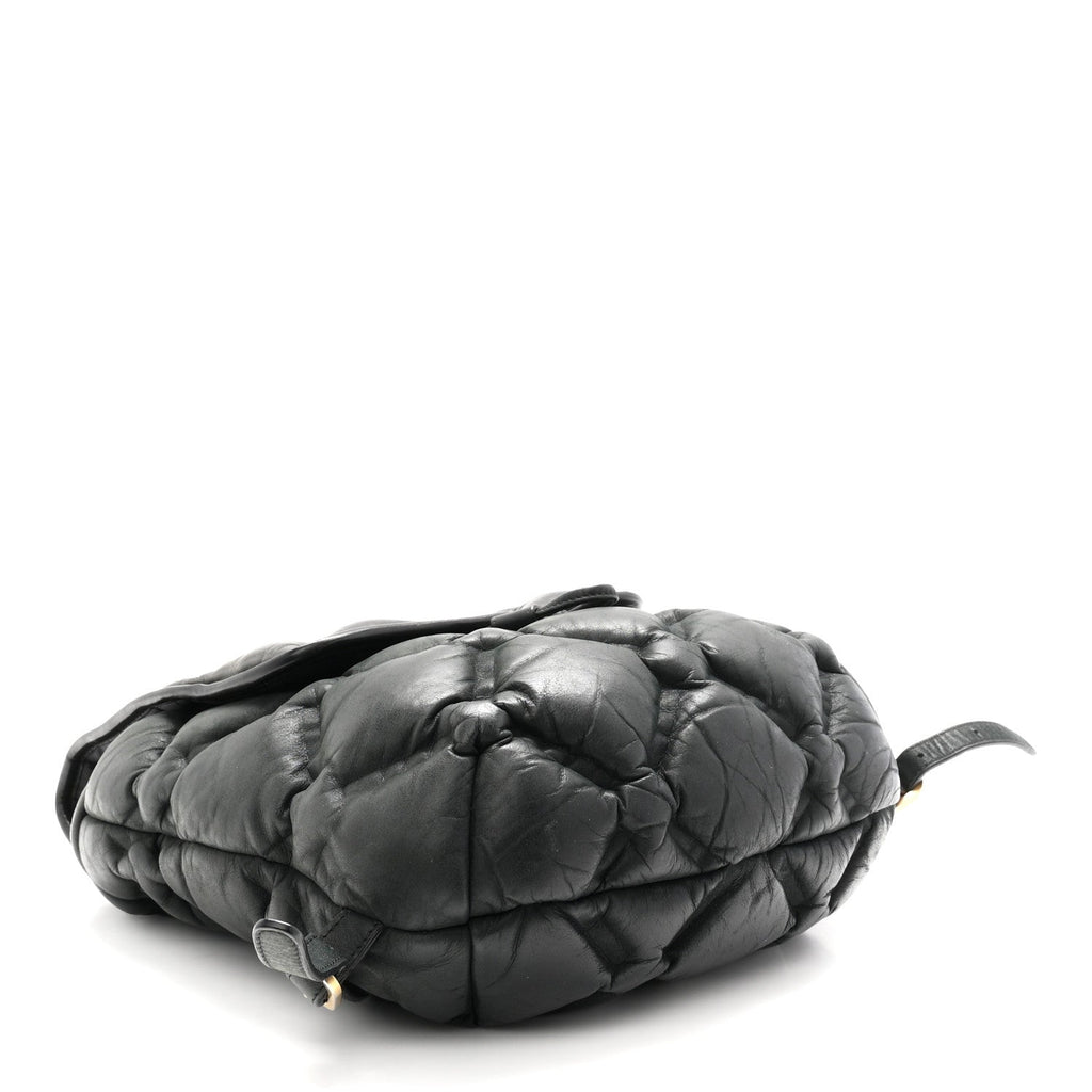 Iridescent Calfskin Quilted Chesterfield Backpack Black
