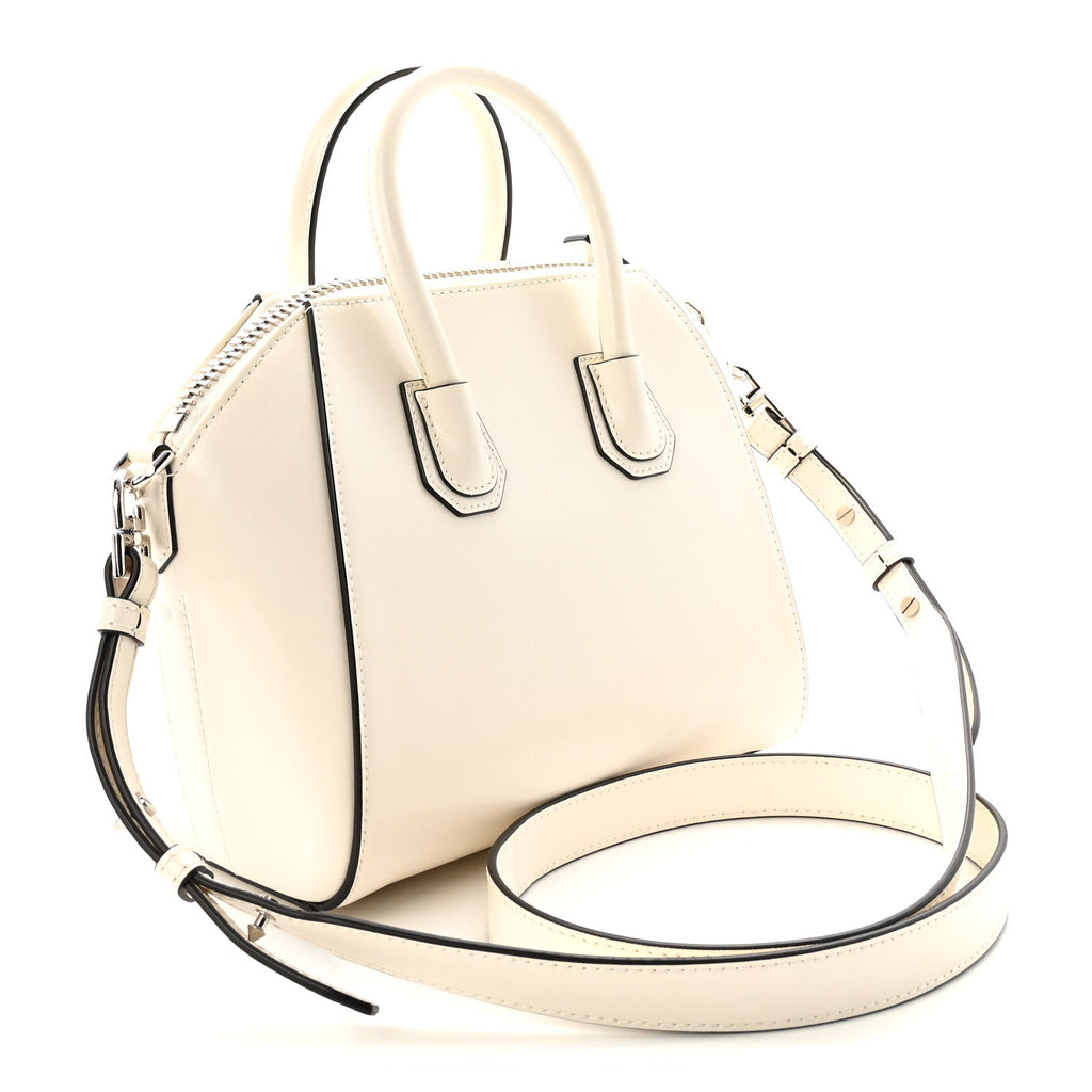Shiny Lord Calfskin Mini Antigona Ivory