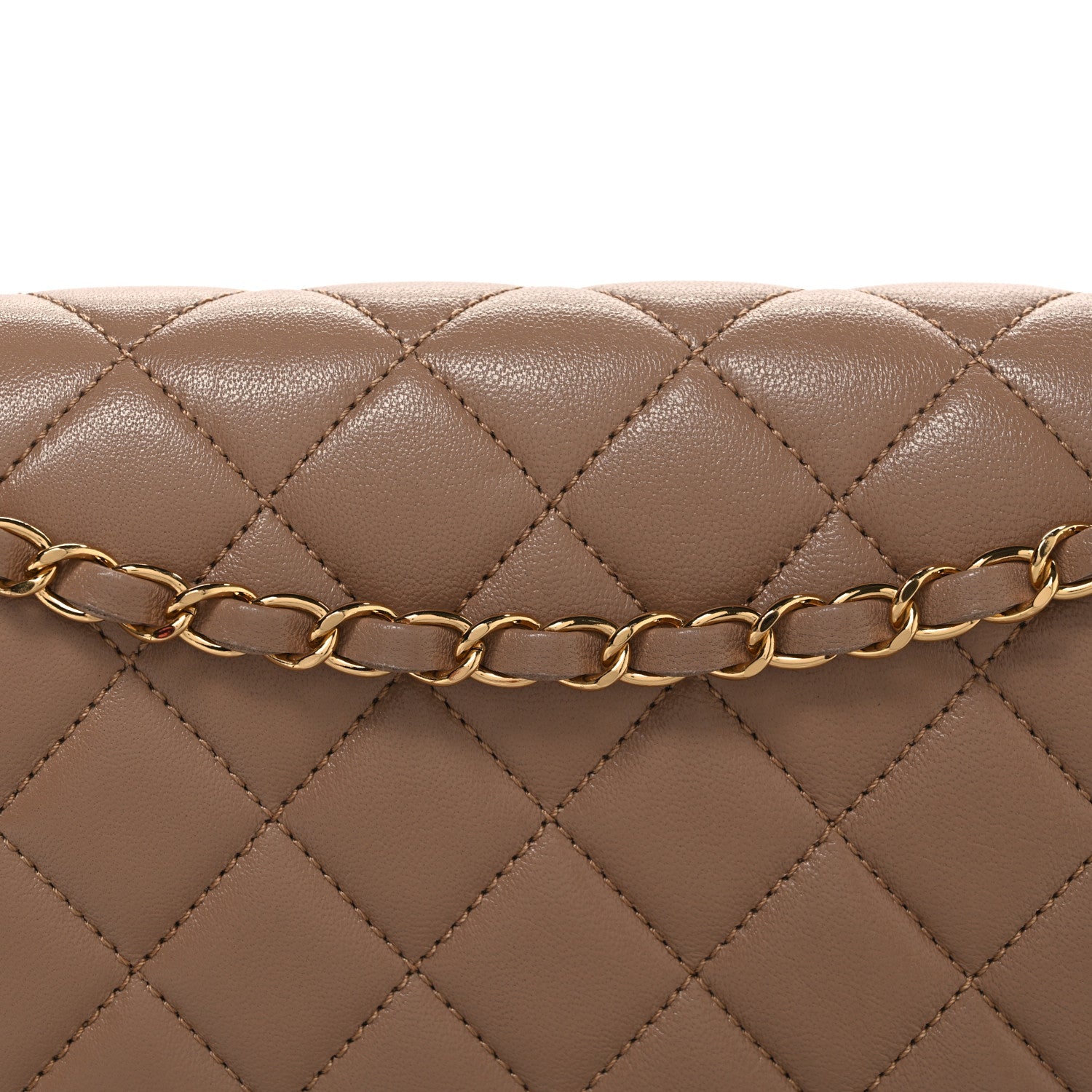 Sheepskin Quilted Vintage Mademoiselle Flap Beige