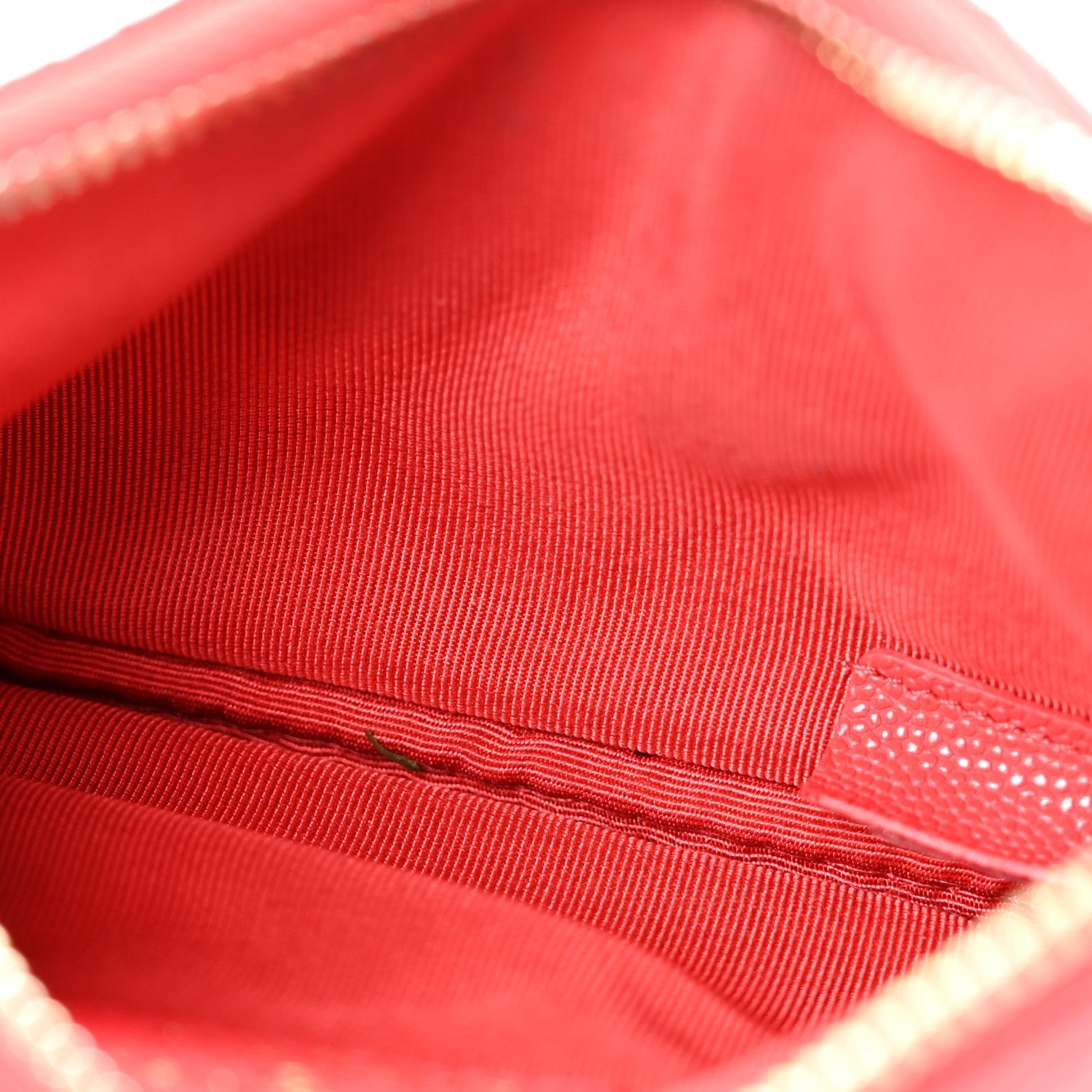 Caviar Quilted Small Cosmetic Case Red