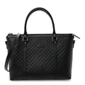 Soft Microguccissima Small Zippered Satchel Black