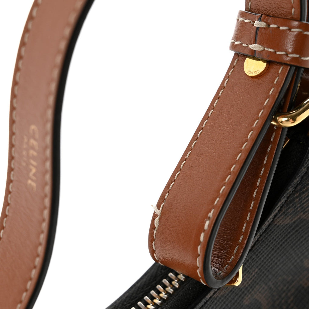 Triomphe Canvas Calfskin Ava Shoulder Bag Tan