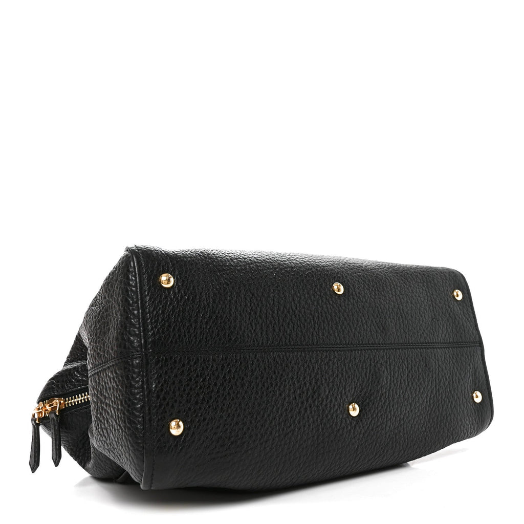Pebbled Calfskin Large Chameleon Tote  Black