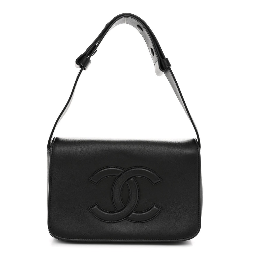 Lambskin CC Messenger Flap Black