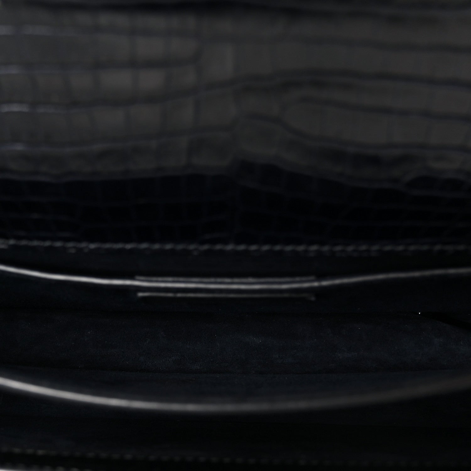 Calfskin Crocodile Embossed Medium Monogram Sunset  Deep Marine