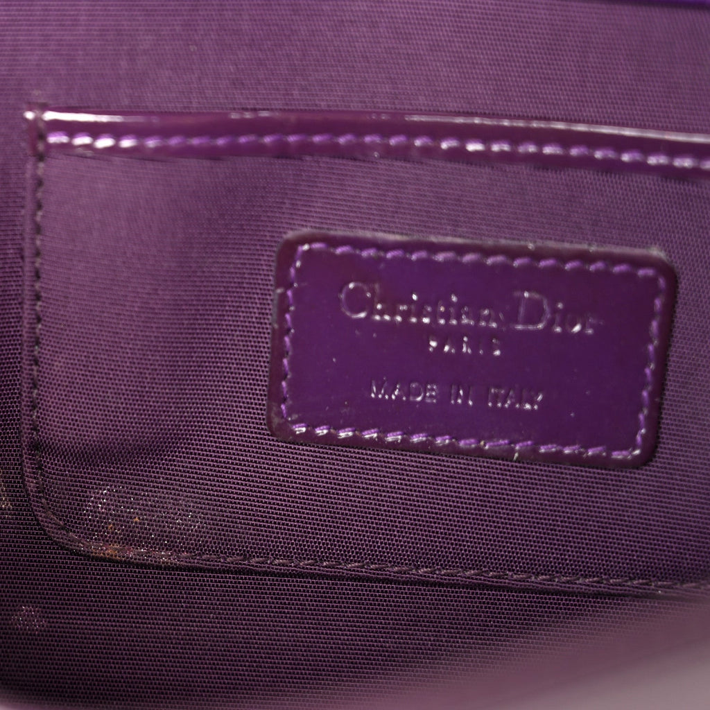 Patent Cannage Lady Dior Convertible Clutch Purple