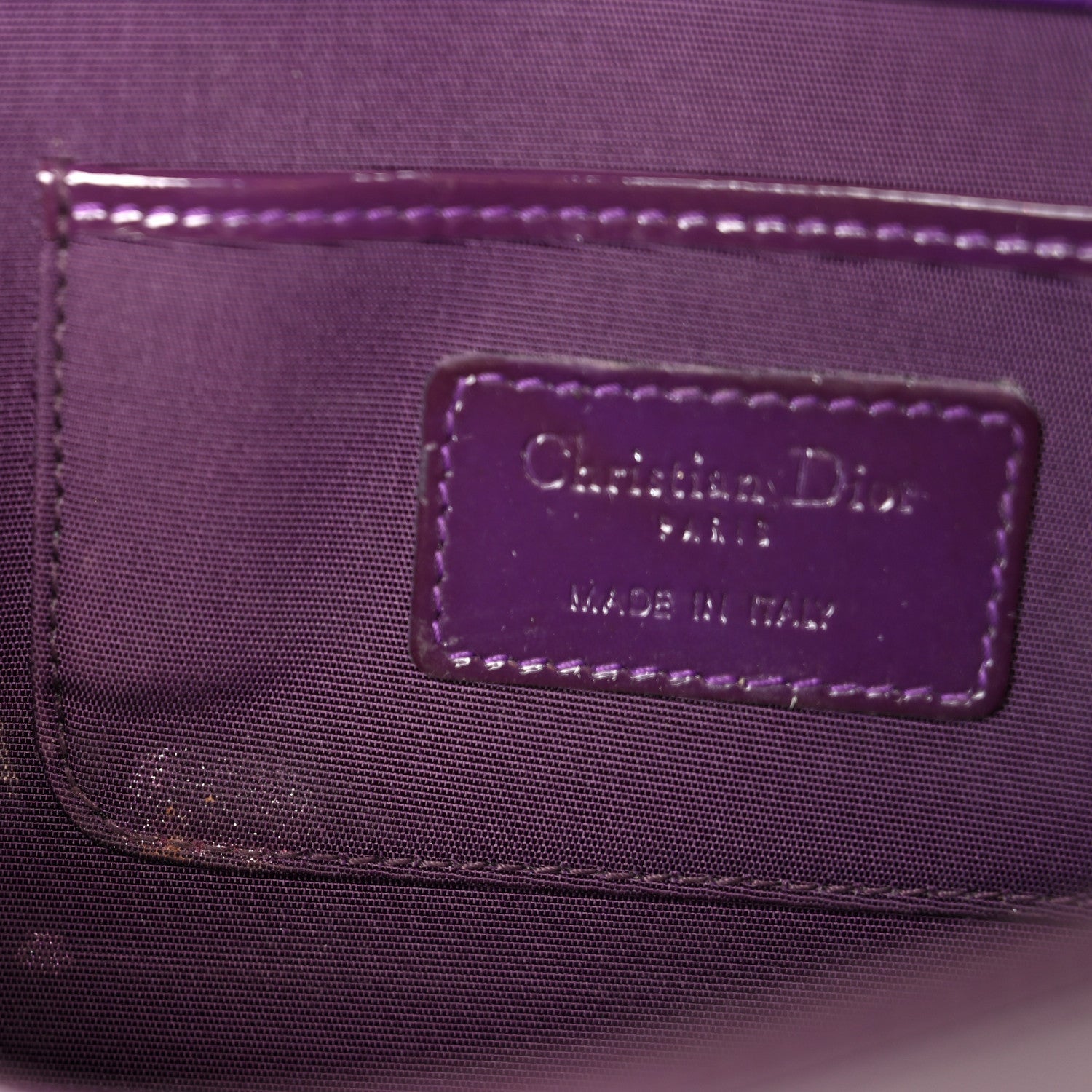 Patent Cannage Lady Dior Convertible Clutch Purple