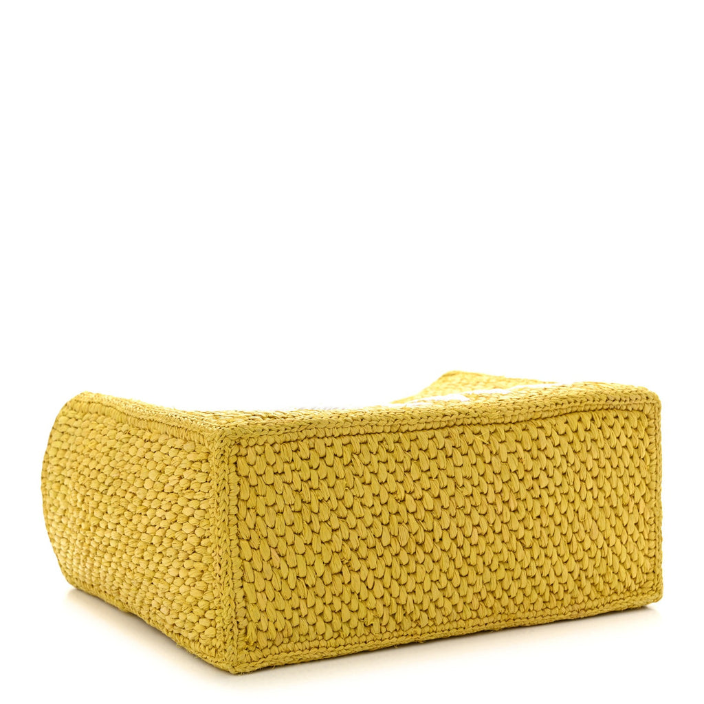 X PAULA'S IBIZA Raffia Font Tote Ochre