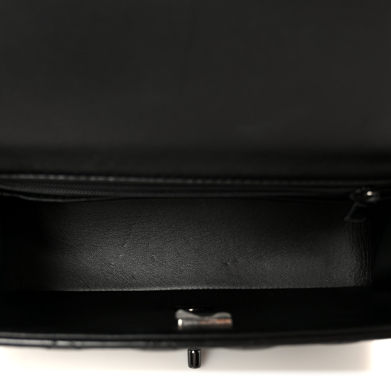 Lambskin Quilted Mini Top Handle Rectangular Flap So Black