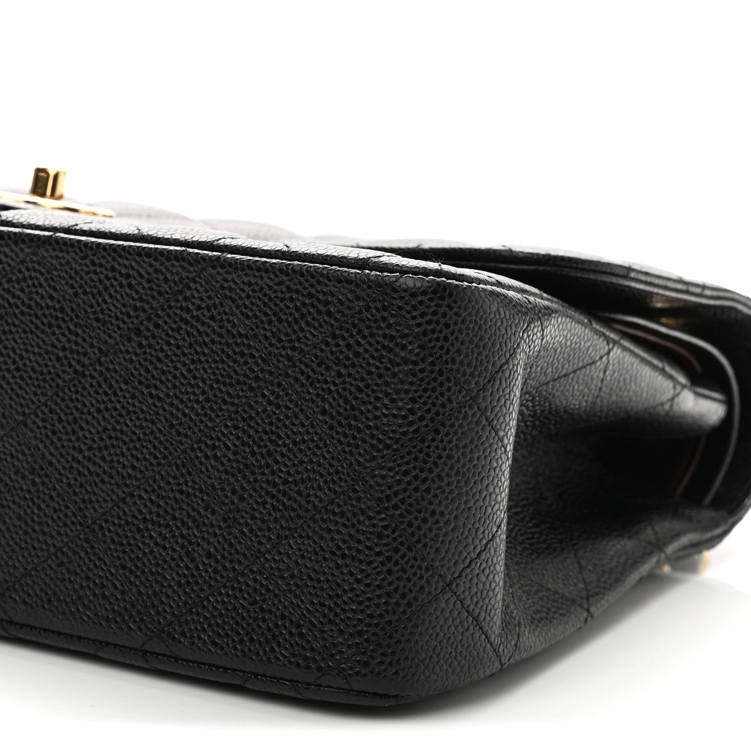 Caviar Quilted Jumbo Double Flap Black