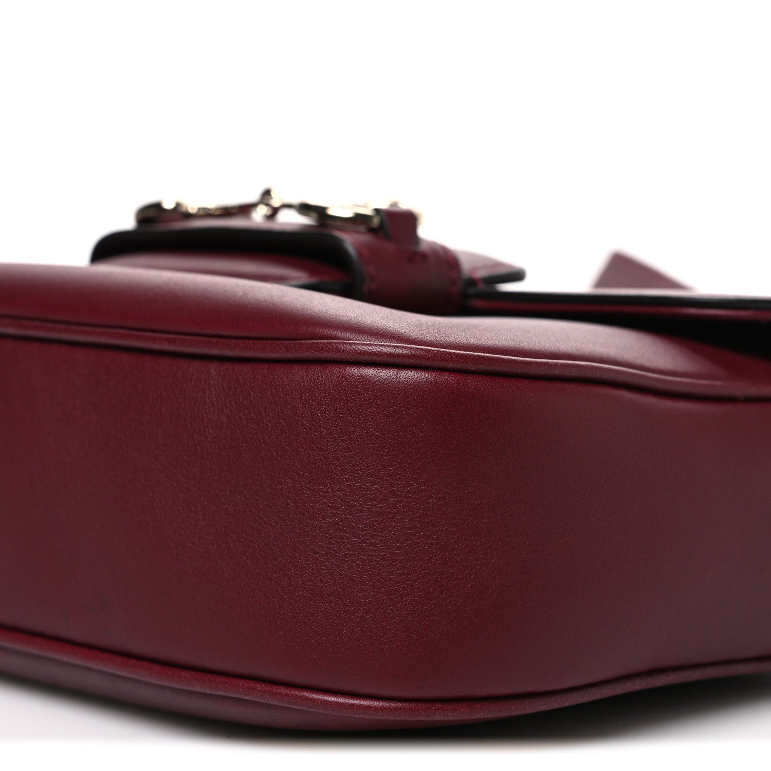 Arabella Calfskin Horsebit 1955 Soft Small Shoulder Bag Rosso Ancora