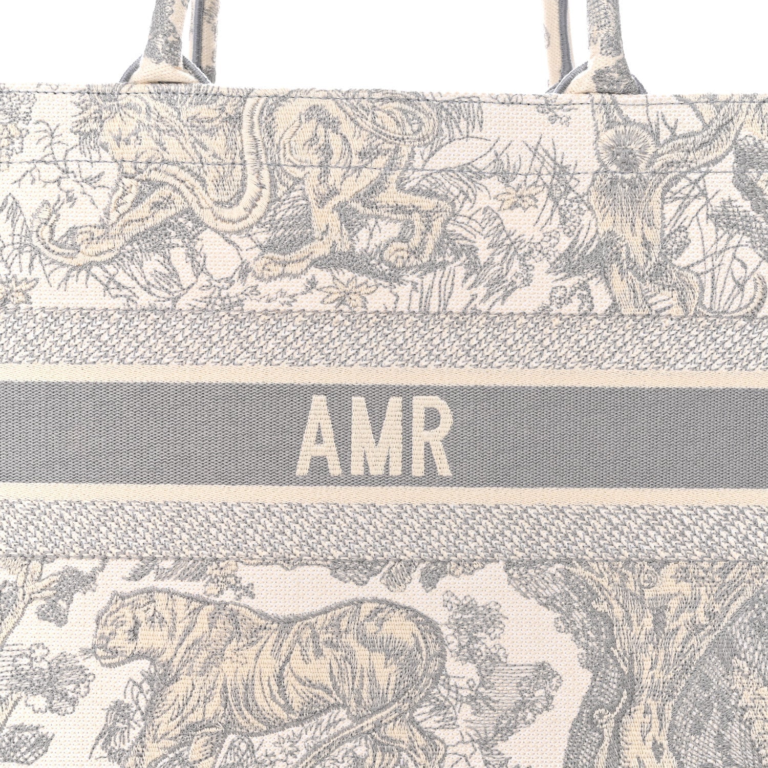 Canvas Embroidered Medium Dioriviera Toile De Jouy Book Tote Gray