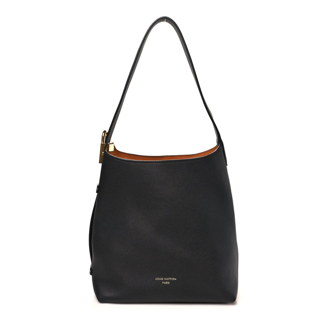 Grained Calfskin Low Key Hobo PM Black