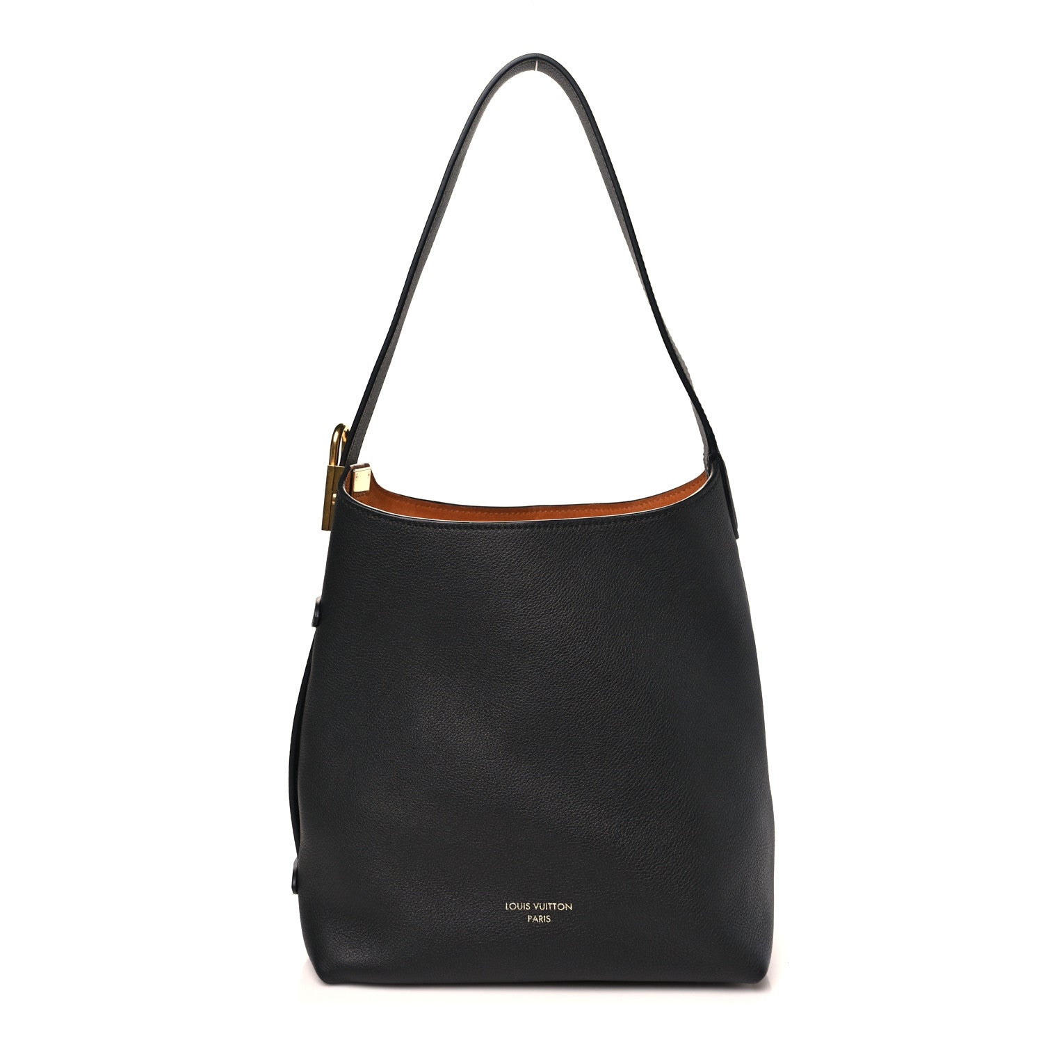 Grained Calfskin Low Key Hobo PM Black