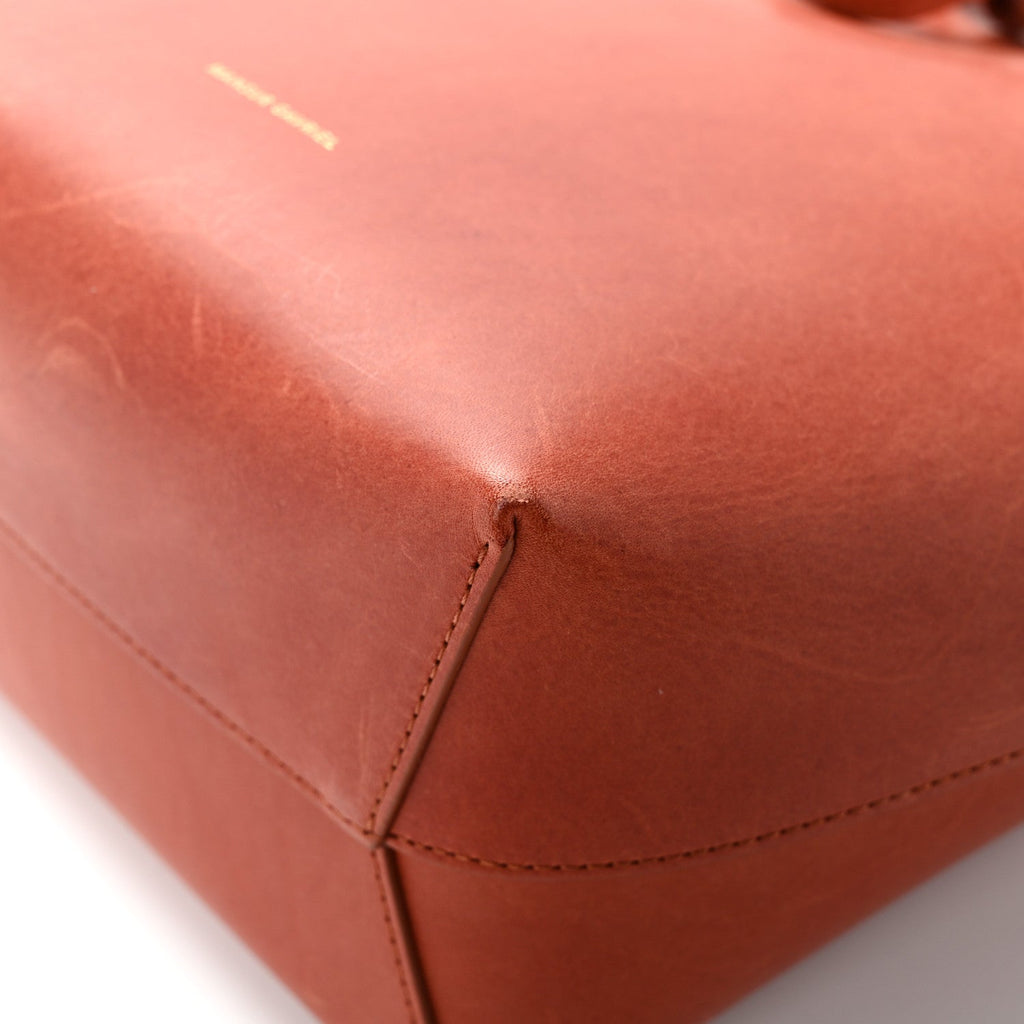Vegetable Tanned Calfskin Mini Bucket Bag Brandy