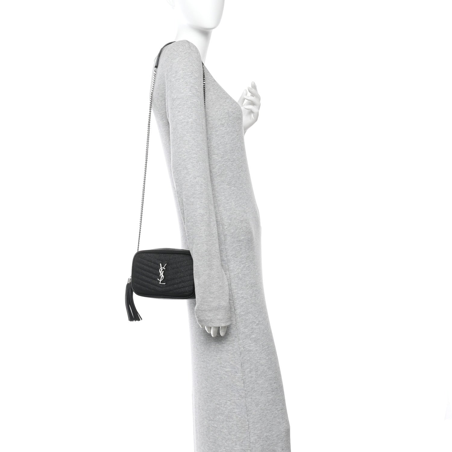 Grain De Poudre Matelasse Monogram Mini Lou Camera Bag Black