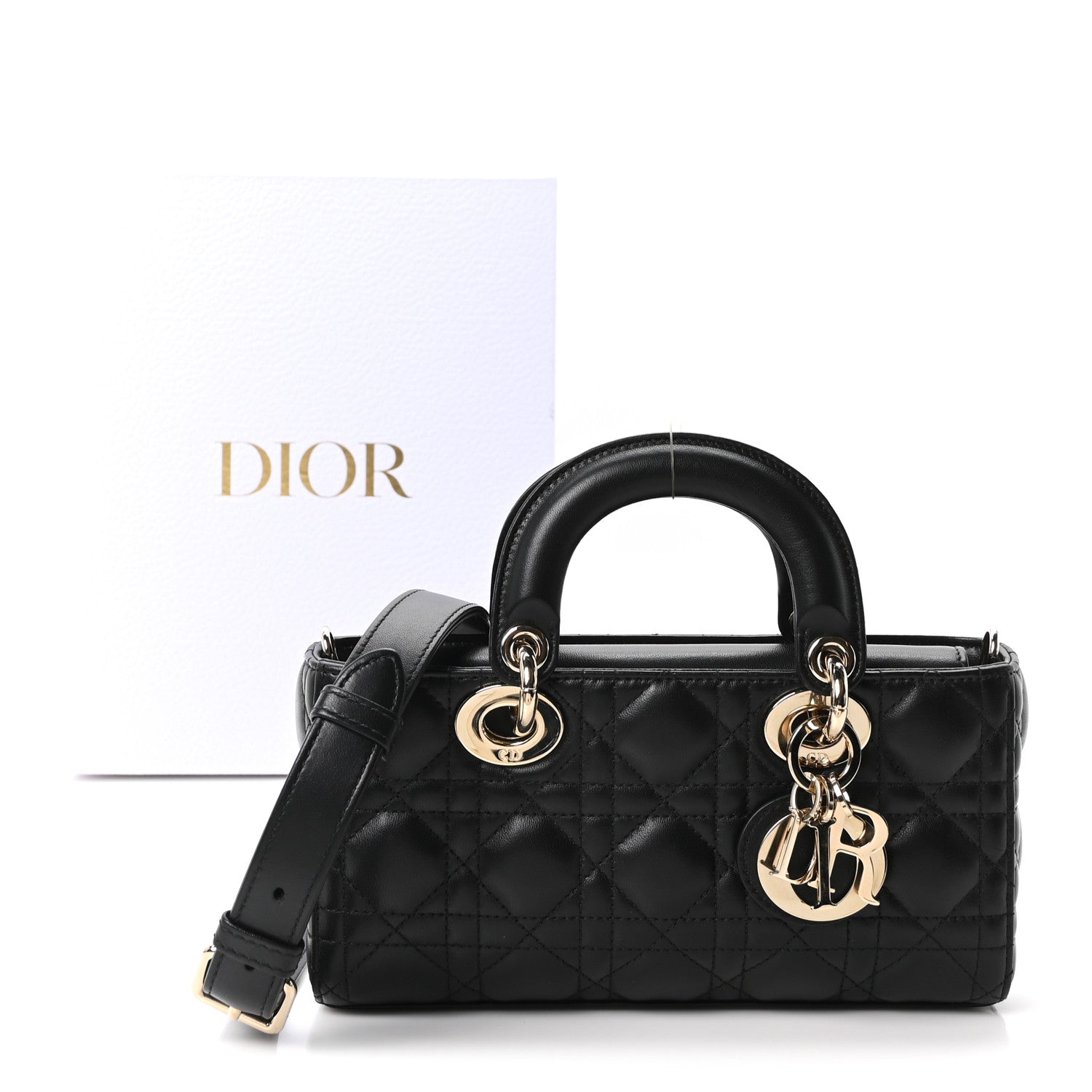 Lambskin Cannage Small Lady D-Joy Black