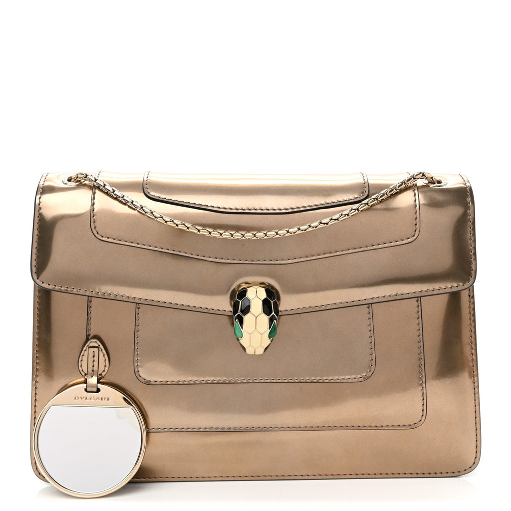 Metallic Calfskin Serpenti Forever Crossbody Bag Bronze