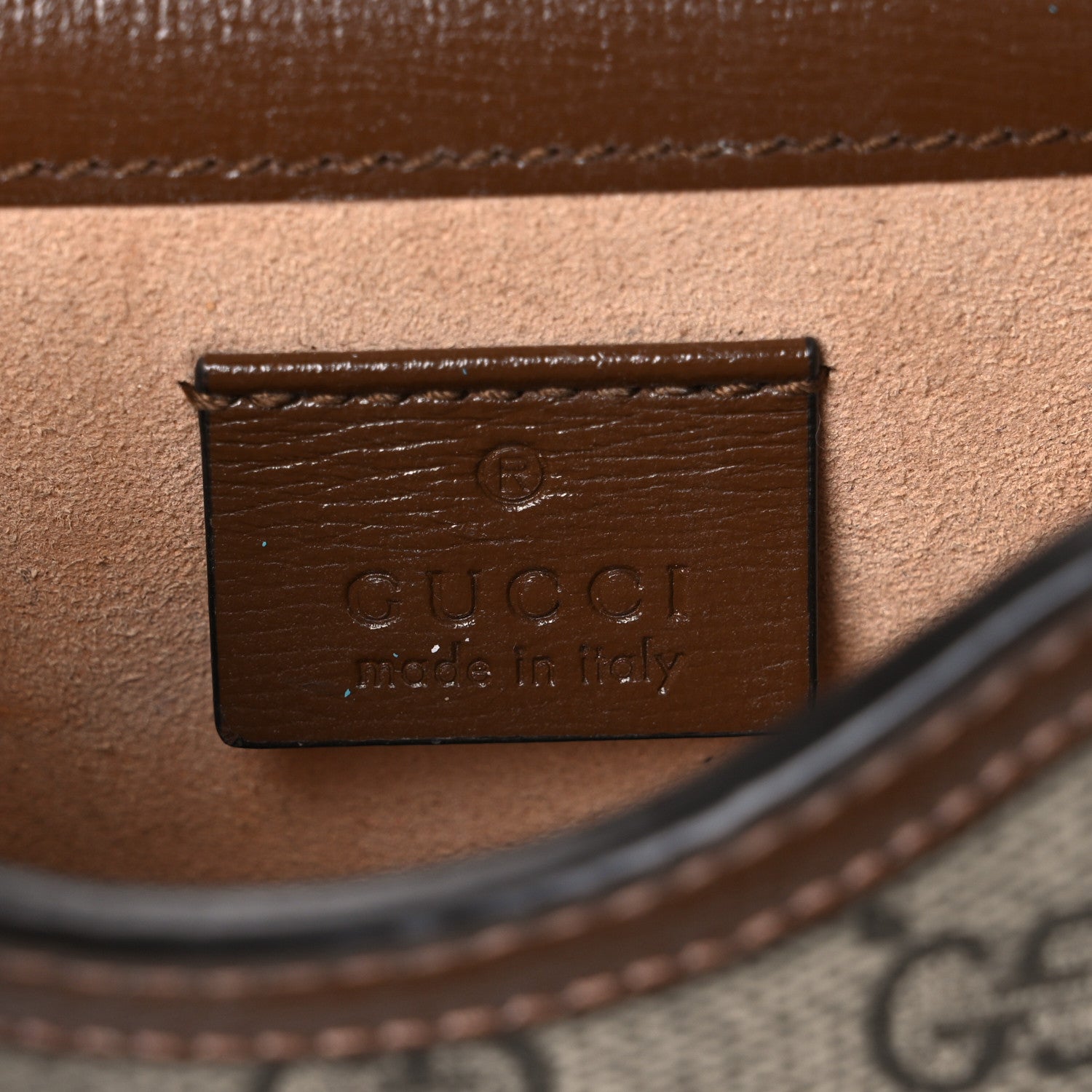 GG Supreme Monogram Mini Horsebit 1955 Crossbody Bag Beige Brown Sugar