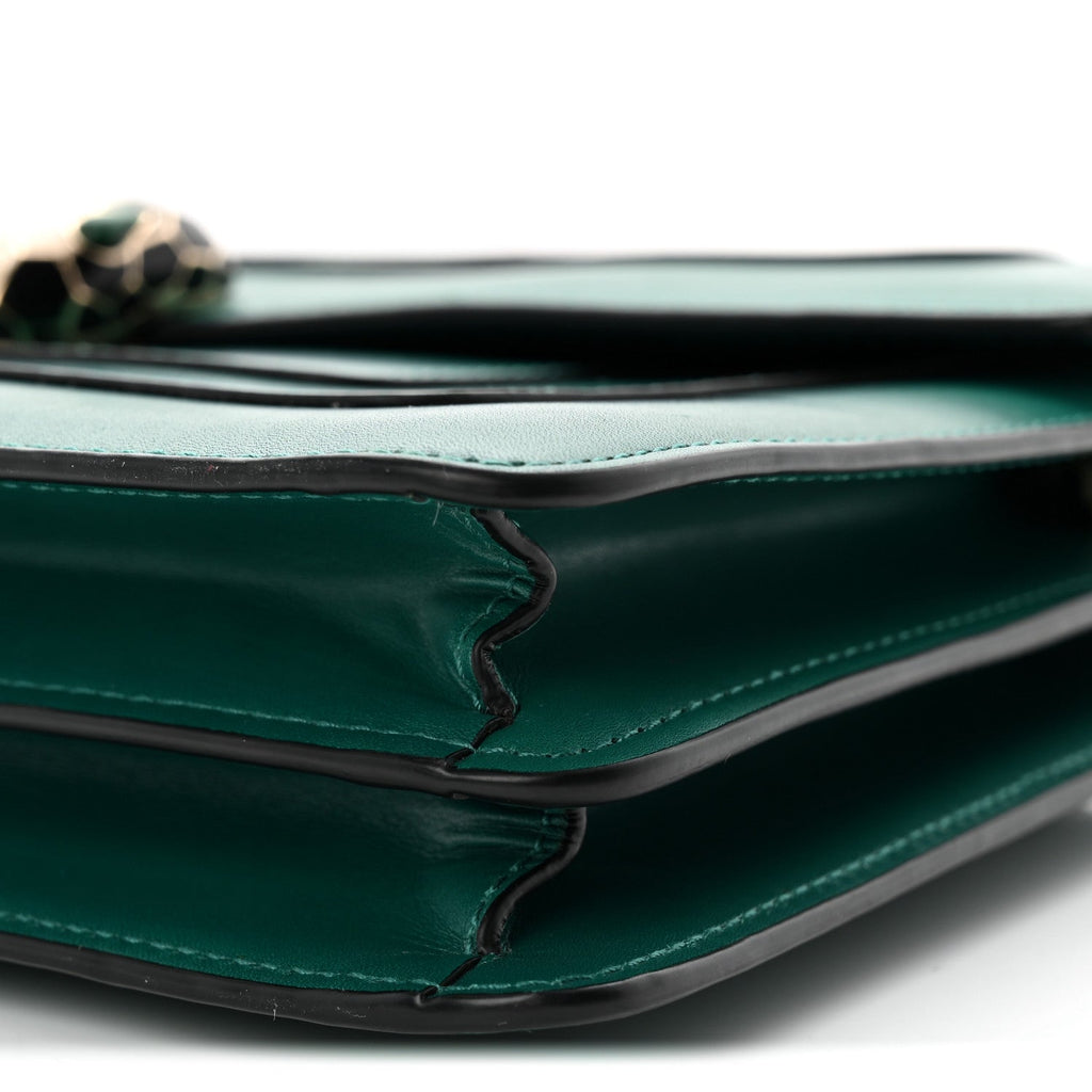Calfskin Serpenti Forever Snake Strap Crossbody Bag Emerald Green