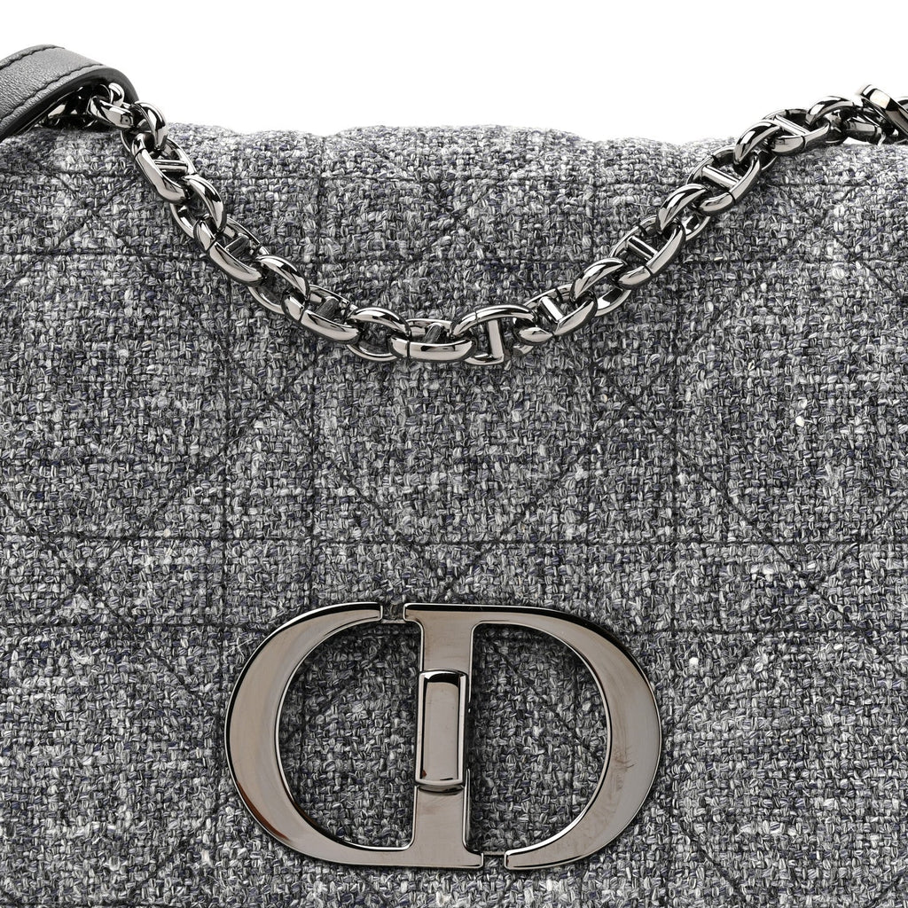 Tweed Macrocannage Medium Caro Bag Black
