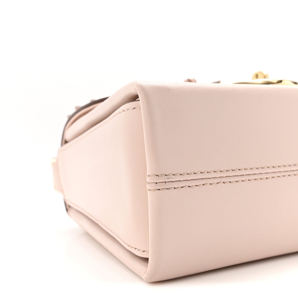 High Gloss Calfskin Flowers Lana Small Top Handle Blossom Pink