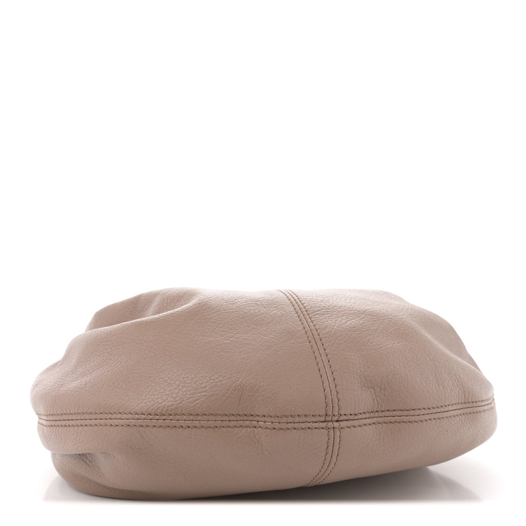 Grained Calfskin Small Bracelet Hobo Bag Woodrose