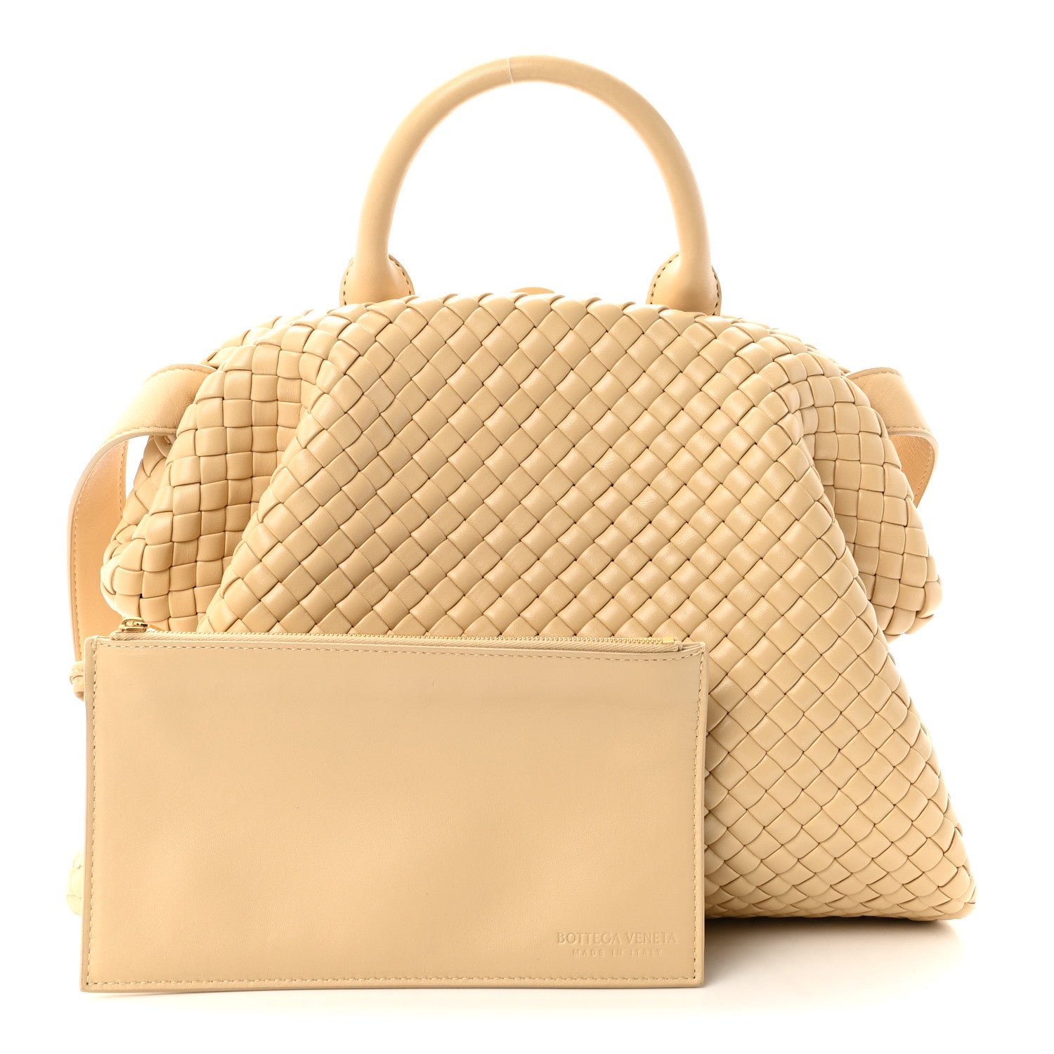 Nappa Intrecciato Padded The Top Handle Tote Bag Porridge