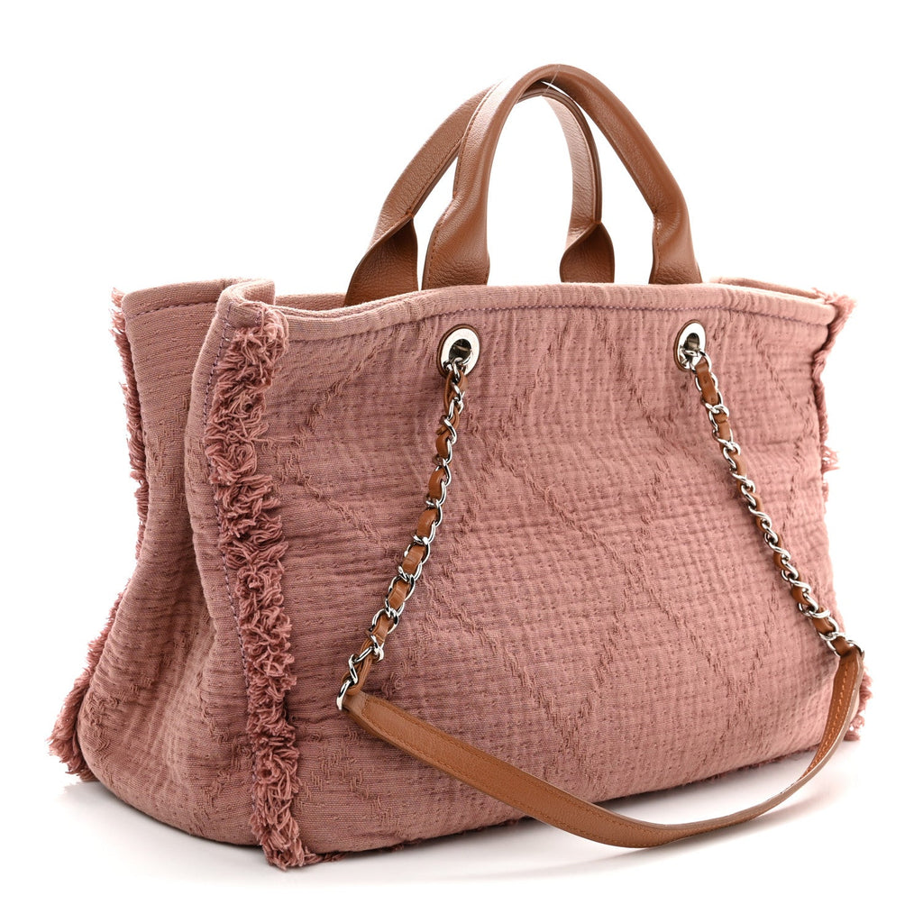 Canvas Large Double Face Shopping Tote Dark Pink