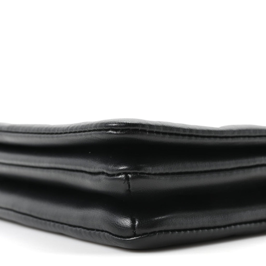 Lambskin Embossed Monogram Pochette Coussin Black