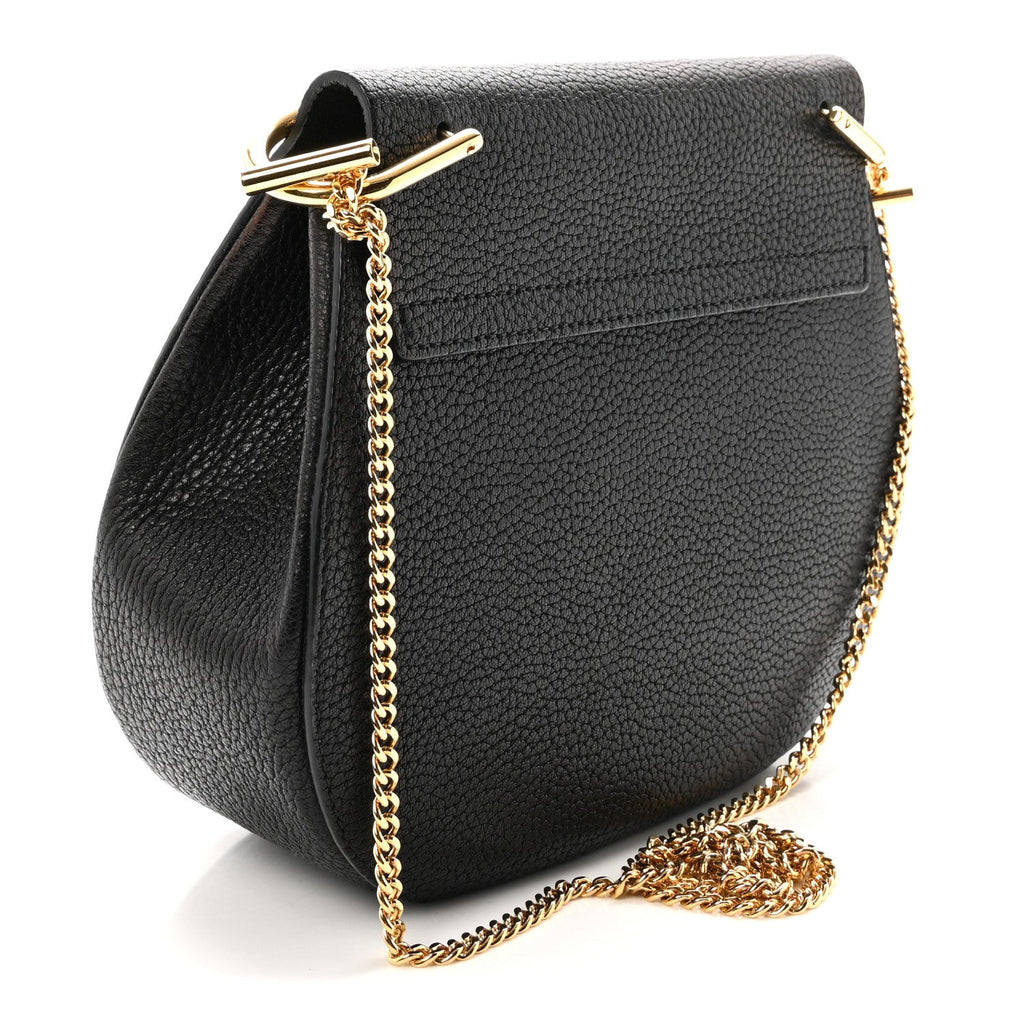 Grained Lambskin Drew Shoulder Bag Black