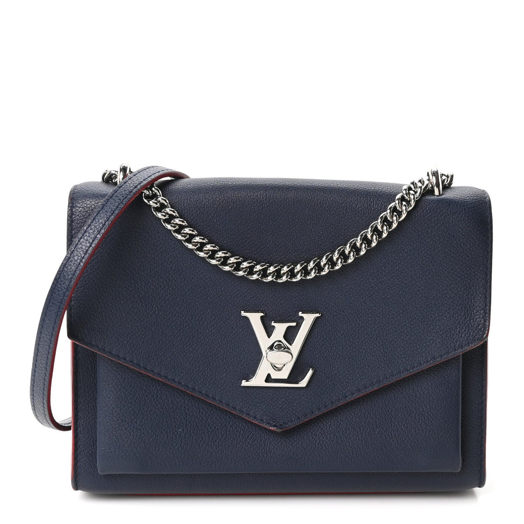 Soft Calfskin My Lockme Chain Bag BB Marine Rouge