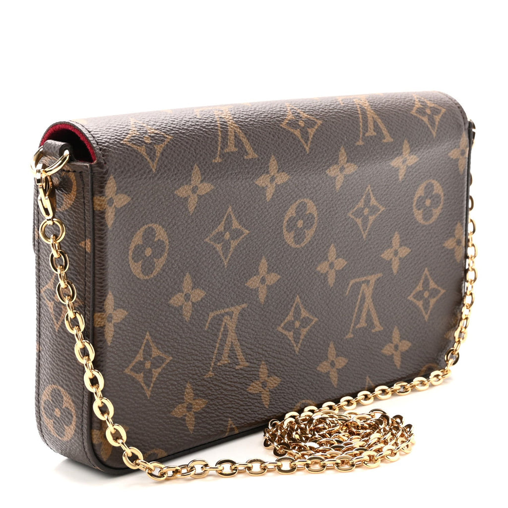Monogram Pochette Felicie Chain Wallet Fuchsia