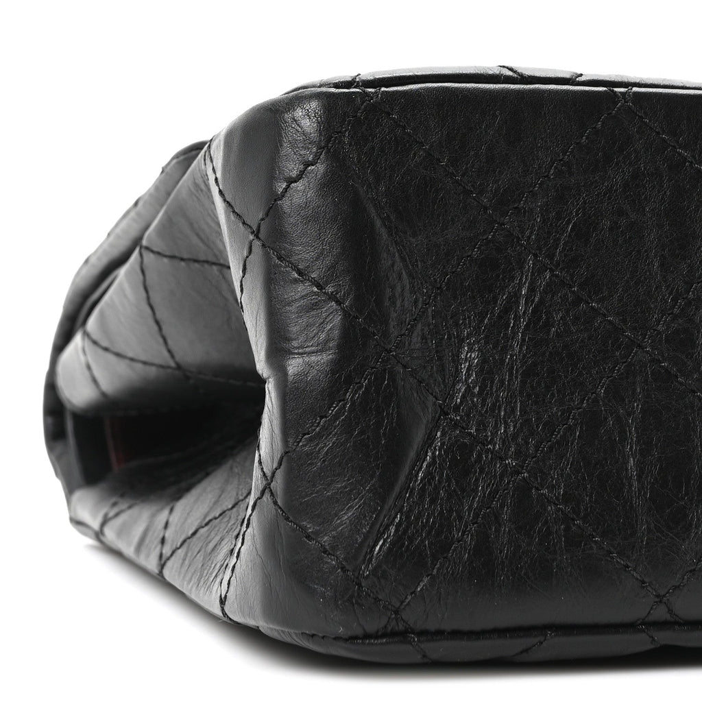 Aged Calfskin Quilted 2.55 Reissue 227 Flap Black