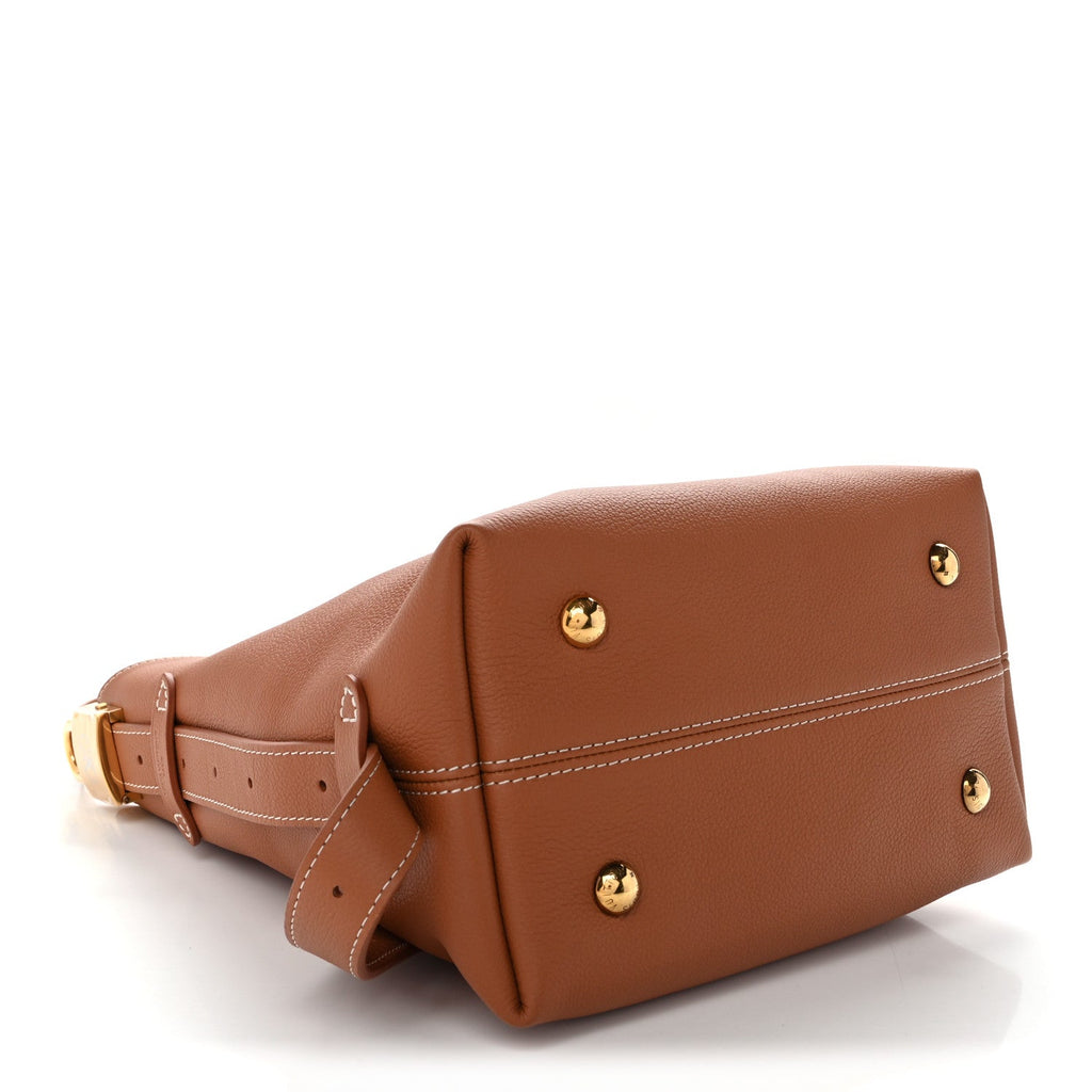 Grained Calfskin Low Key Hobo PM Cognac