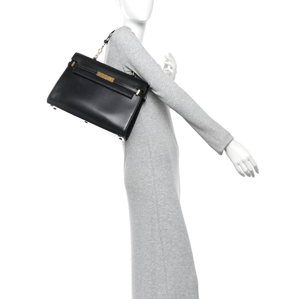 Smooth Calfskin Manhattan Top Handle Black