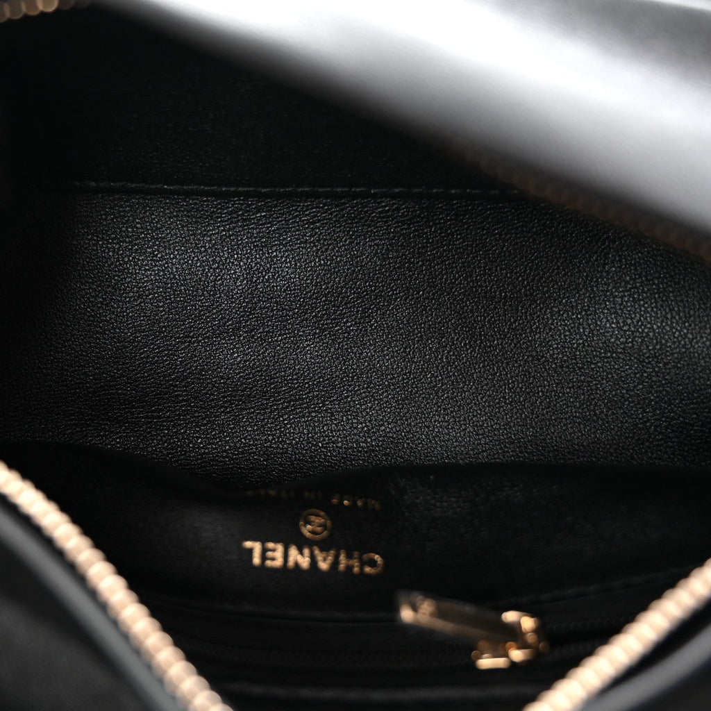 Velvet Diamanté Quilted Wristlet Clutch Black