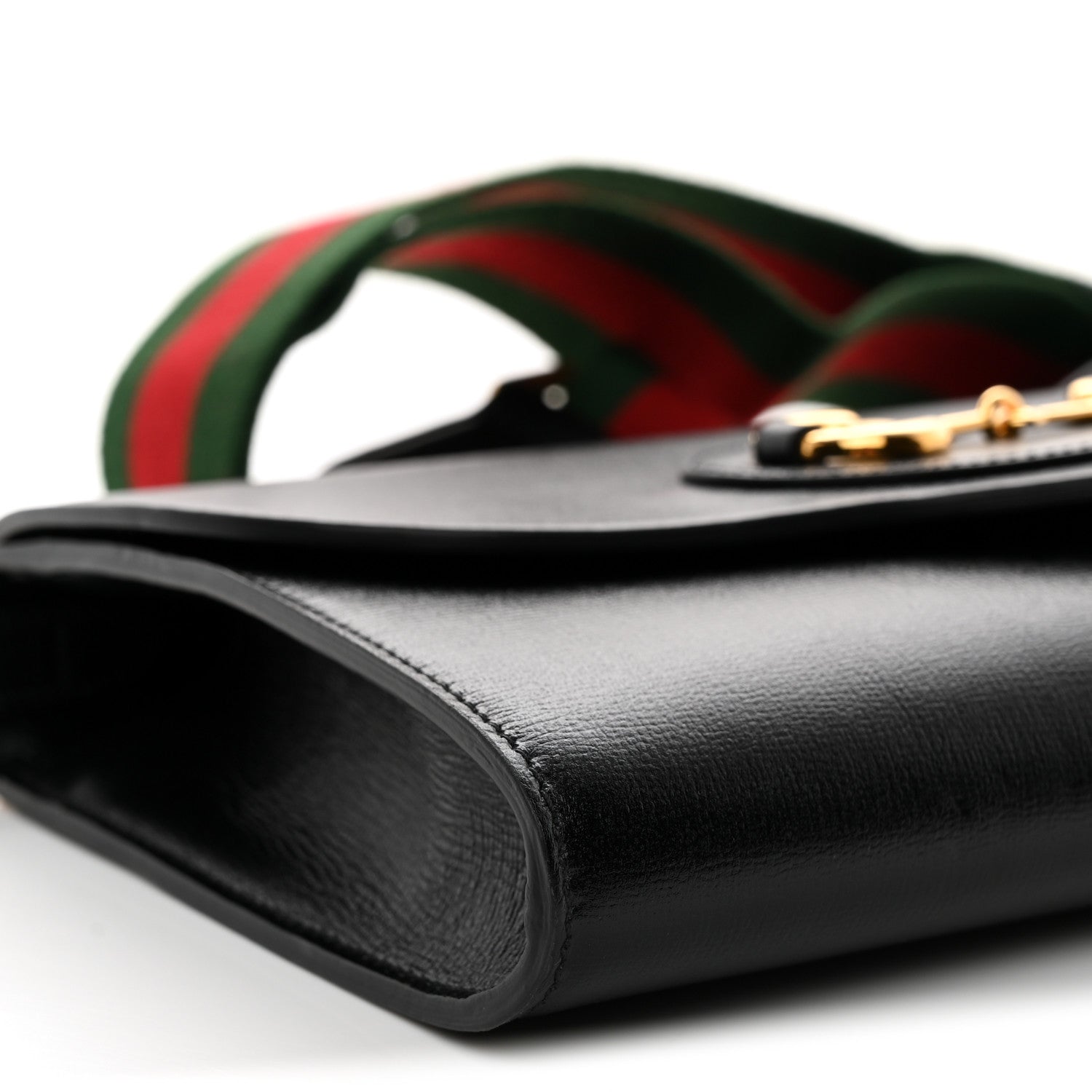 Azalea Calfskin Web Small Horsebit 1955 Crossbody Bag Black