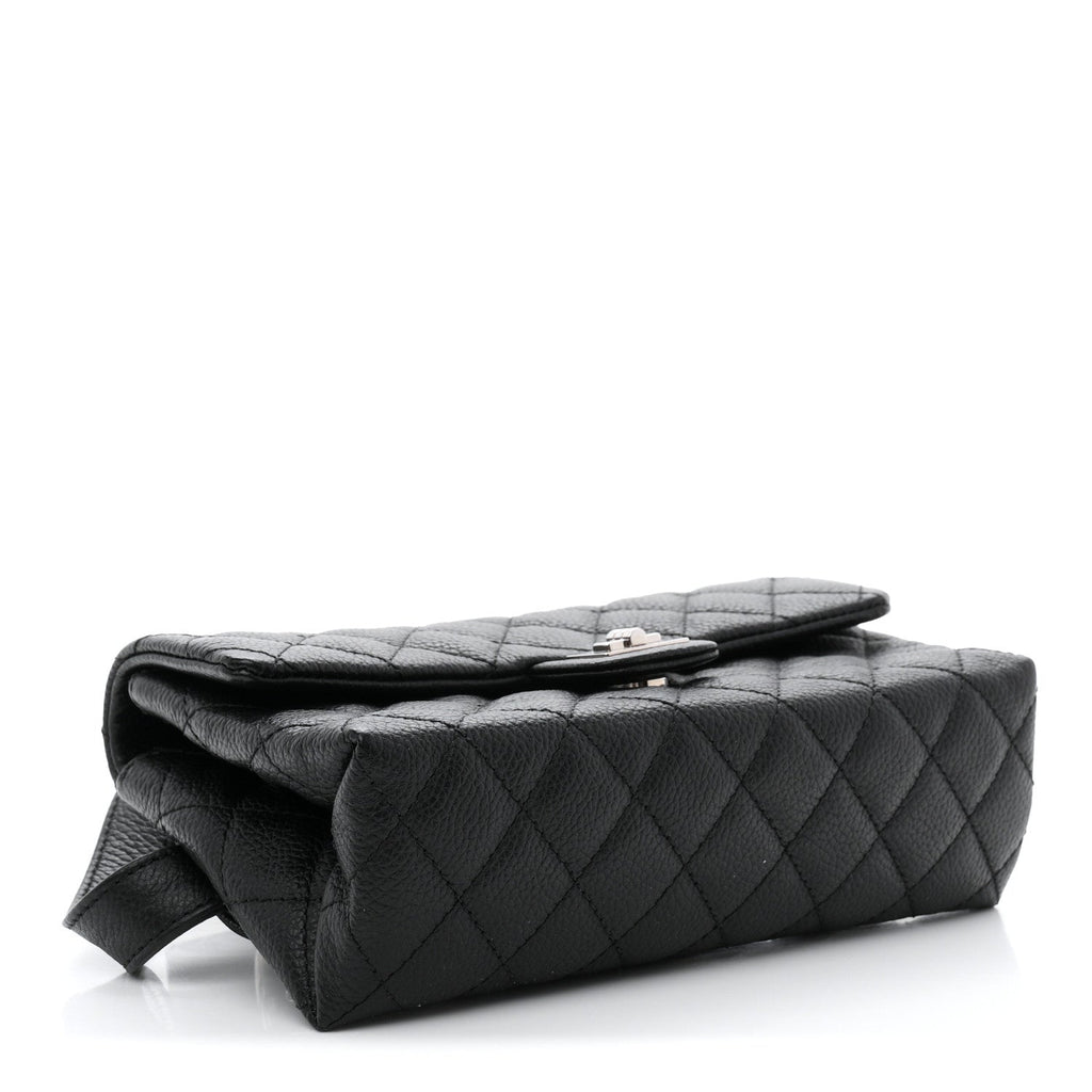 Grained Calfskin Quilted 2.55 Reissue Flap Belt Bag Clutch Black