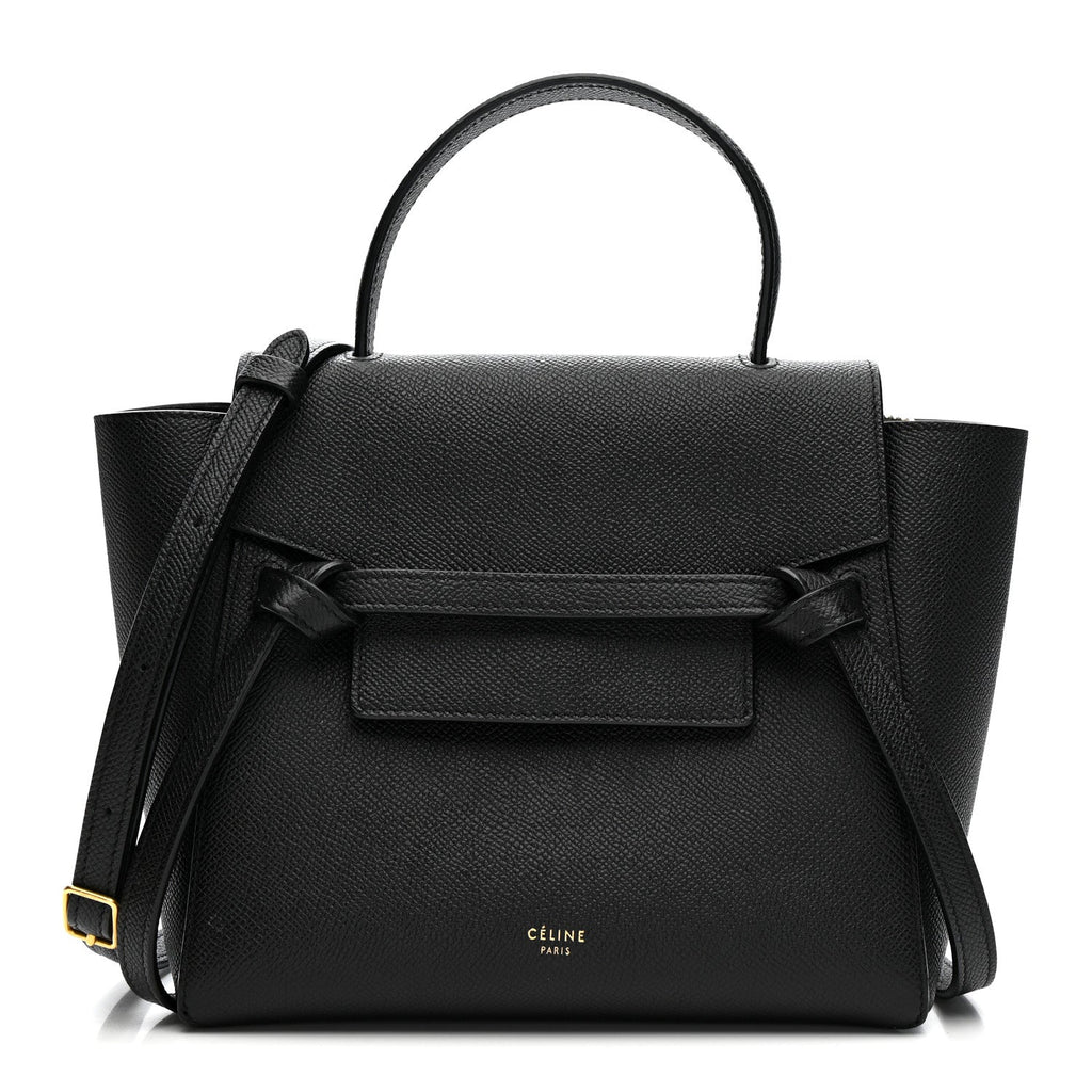 Grained Calfskin Nano Belt Bag Black